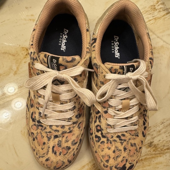 Dr. Scholl's Rebel Sport Sneaker Leopard Print Casual Sneakers suede sz 6.5 - Picture 2 of 10